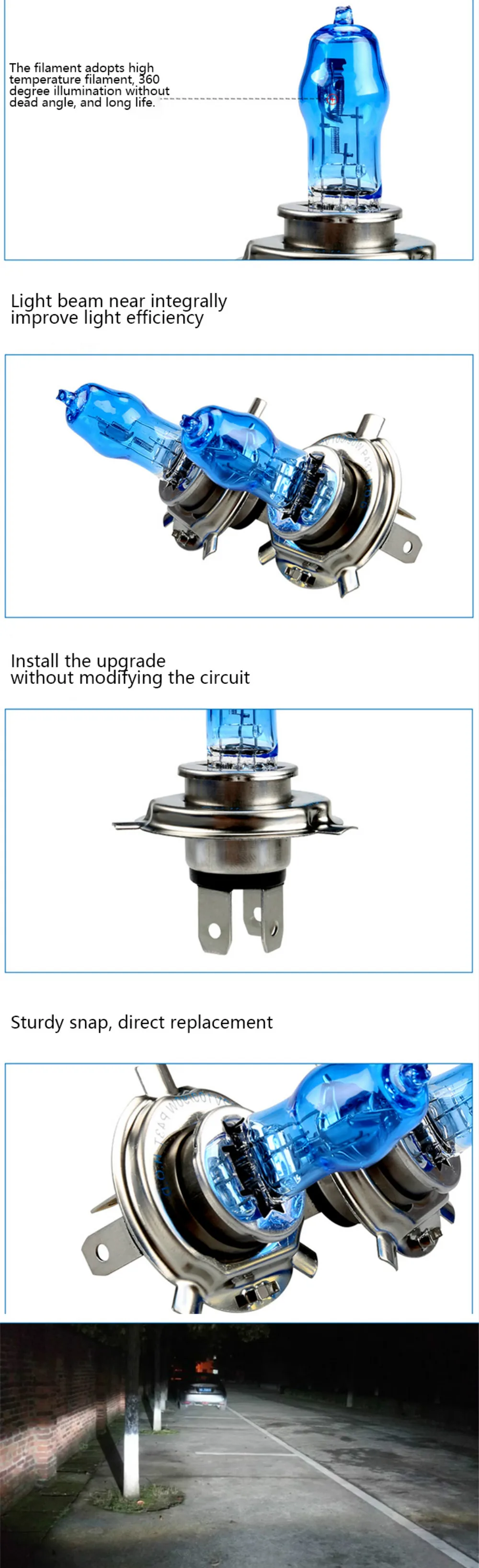 CARCTR автомобиль галогенная лампа 12V 100W H1 H3 H4 H7 H8/9/11 лет 9005 9006 880/881 3000K 6000K дальнего и ближнего лампы, галогенные лампы для автомобилей