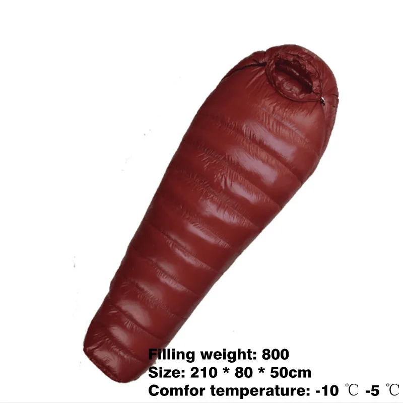 wine red 800g Спальный мешок для кемпинга, 600 г, 800 г, 1000 г, Сверхлегкий, сохраняет тепло, для альпинизма, зимнего уличного оборудования - Цвет: wine red 800g
