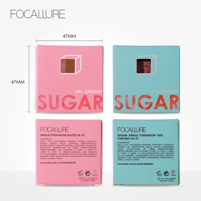 

FOCALLURE Glitter Eyeshadow shimmer Natural Breath Long-lasting Waterproof Eyeshadow Eye Cosmetics for shade