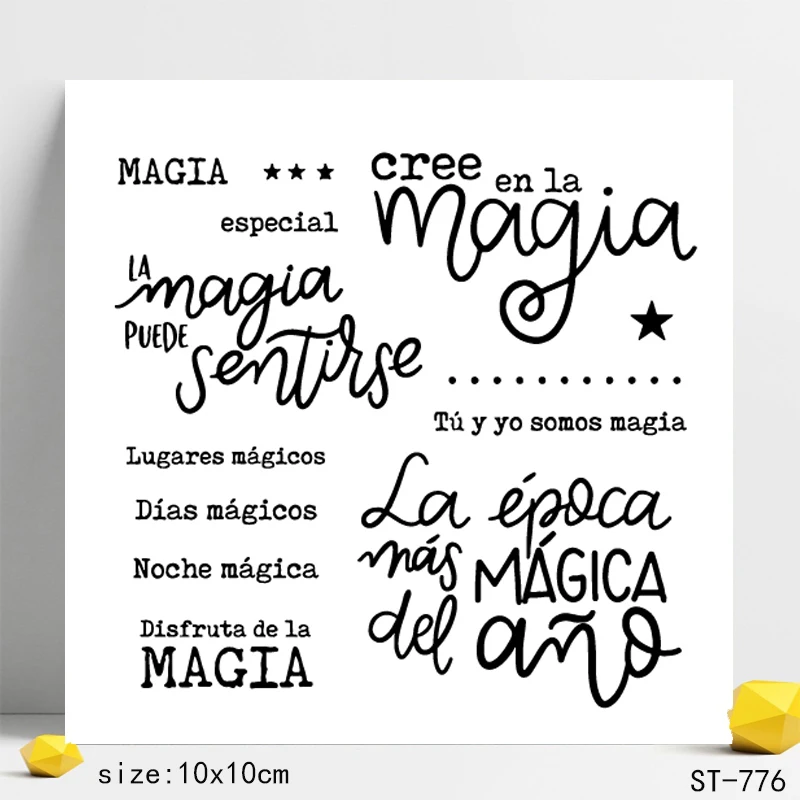 

ZhuoAng Spanish Clear Stamp Seal for DIY Scrapbooking Photo Album Card Making DIY Decoration Supply