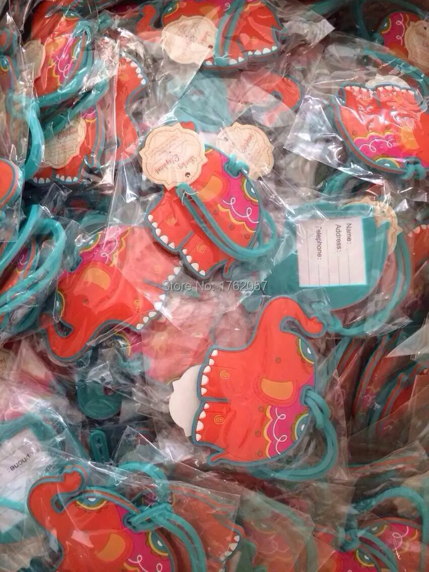 Свадебный дорожный резиновый чемодан с изображением слона/бирка для багажа 20 шт.