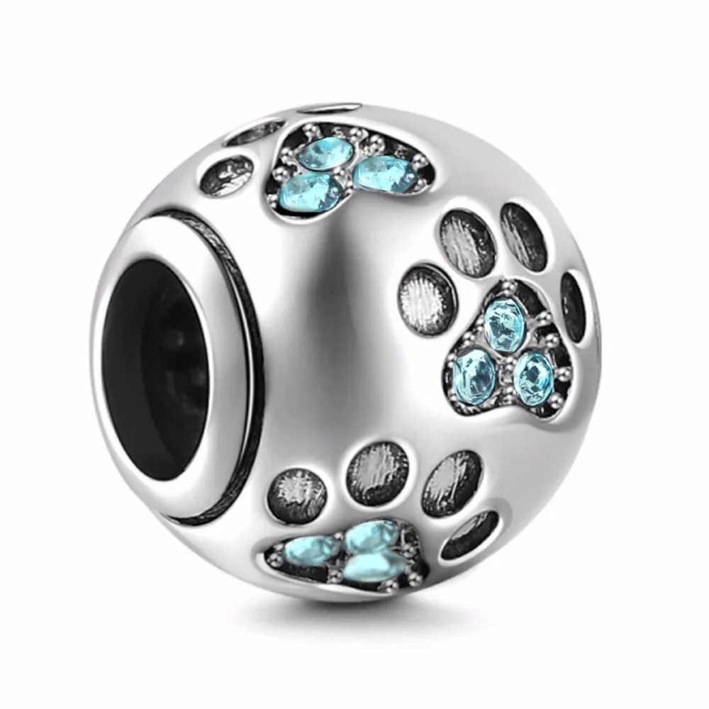Браслеты шармы Soulbead из серебра 925 пробы с принтом в виде лап|Бусины| |