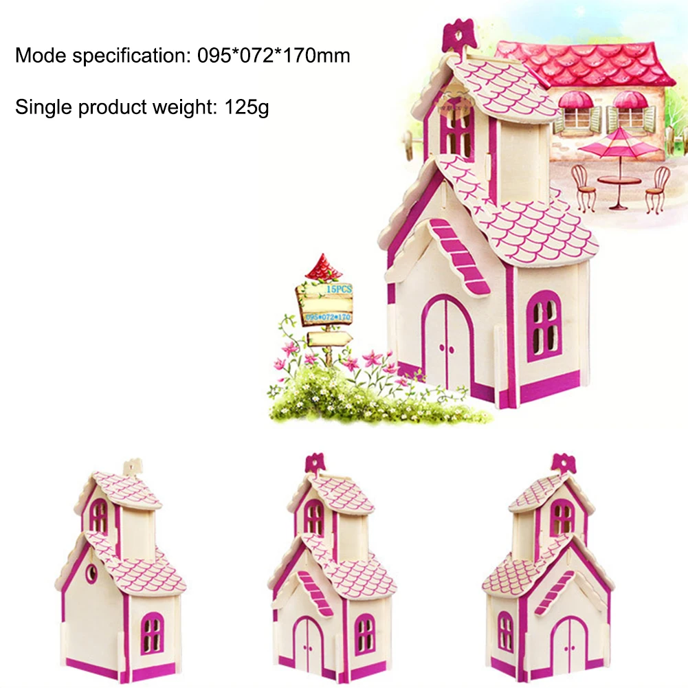 Романтический деревянный домик обучающий пазл игрушка Diy 3d режим дом игрушки