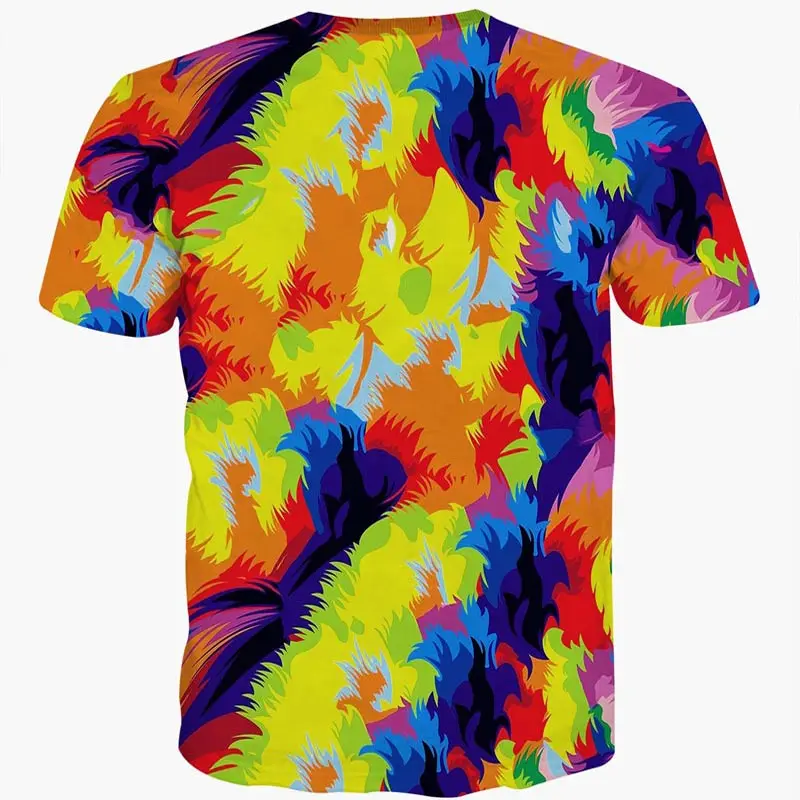 Модная стильная Мужская/Женская 3d Футболка с принтом акварельная живопись Лев