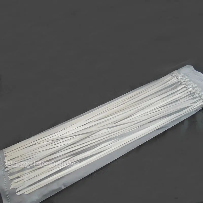 

100pcs 4.6X400mm 16" 16 Inches 304 Stainless Steel Cable Zip Ties Exhaust Wrap Coated Locking