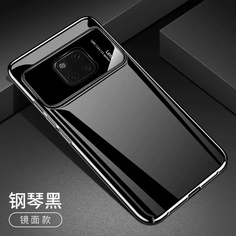 black Для huawei mate 20 Pro чехол Роскошный Матовый Жесткий ПК+ закаленное стекло защитный чехол на заднюю панель для huawei mate 20 20pro чехол для телефона - Цвет: black