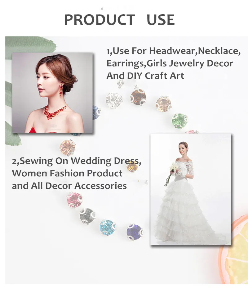 

3D Colorful 4mm ss16 AAA Glass Silver Base Rhinestones Clear Crystal AB Claw Rhinestone DIY Sewing On Wedding Dress Accessories