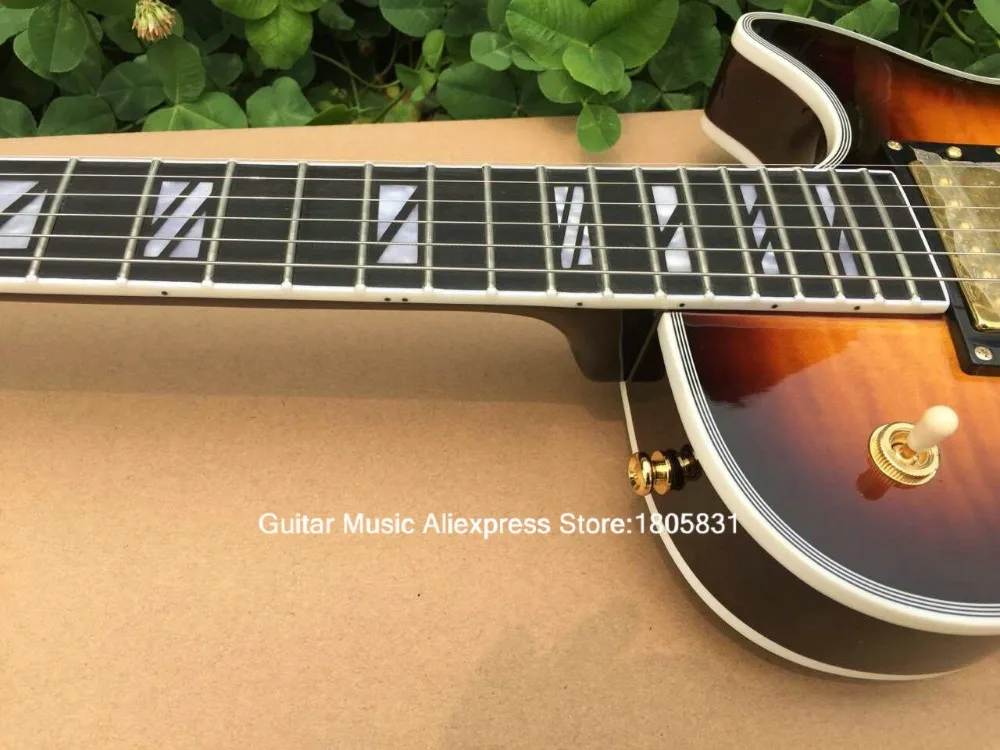 Высокое качество Электрогитары MS Sunburst Ebony гитары Лады Связывание Лидер