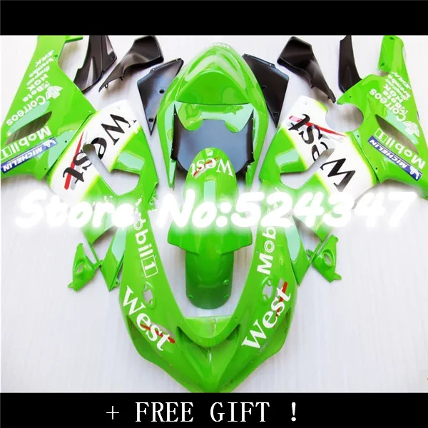 

WEST 100%NEW fairing kit FOR KAWASAKI NINJA ZX 6R 636 05 06 ZX-6R 05-06 ZX6R 2005 2006 ZX 6R 05 06 Green white 100%NEW-Nn