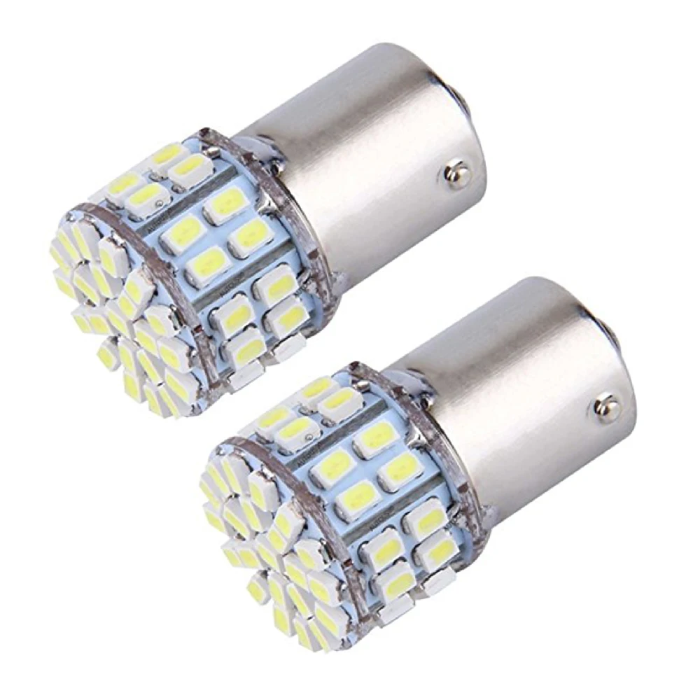 Yushuangyi 2X DC12V S25 BA15S 1156 50SMD 1206 3020 Turn Signal Tail Backup Lamps LED Reverse Car Auto Lights White Bulbs