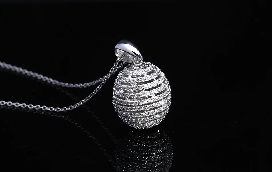 ORSA JEWELS Высокое качество модное круглое 925 пробы Серебряное ожерелье и кулон AAA CZ ожерелье s с 45 см цепочкой SN74