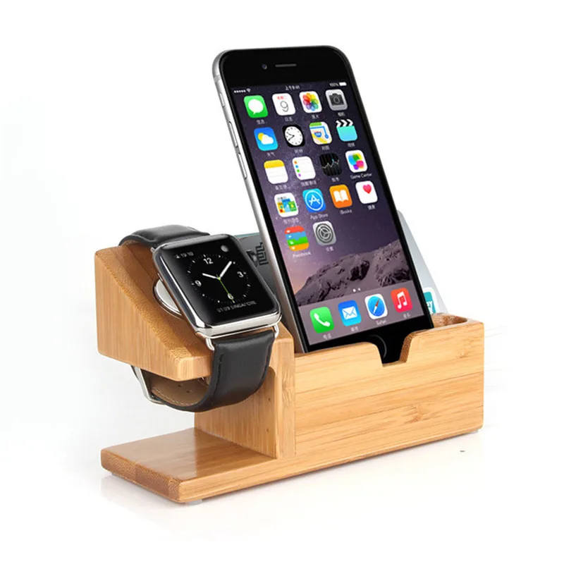 Бамбуковая настольная подставка для Apple Watch 4 3 Кронштейн Док-держатель зарядное