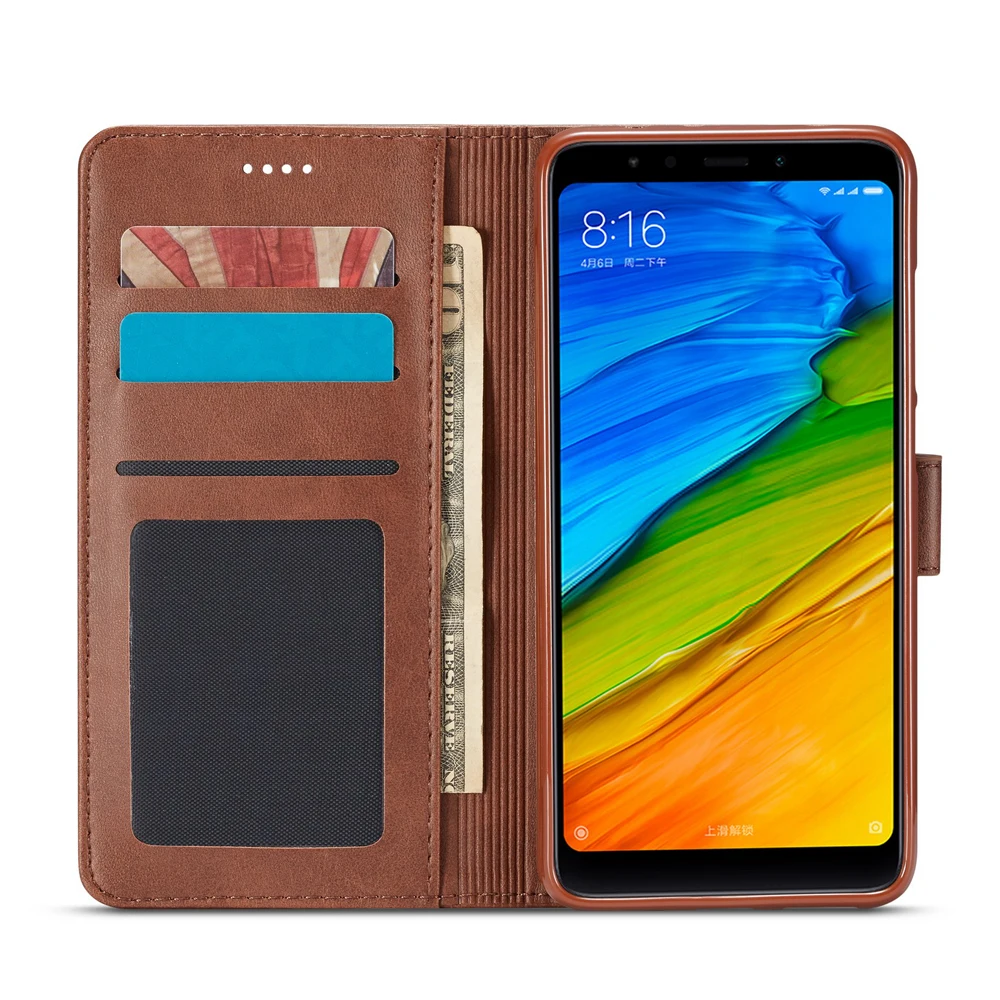 Чехол для смартфона Xiaomi Redmi 5 кожаный с отделением карт|Бамперы| |