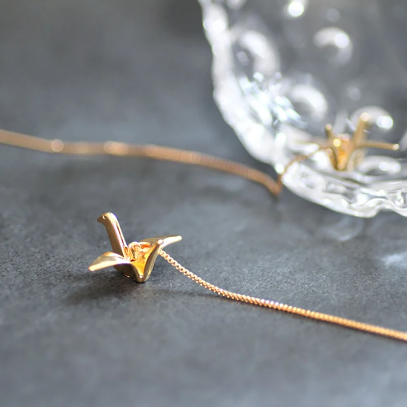 6 шт. корейские медные тысячи бумажных журавлей Бабочка Олень серьги для женщин