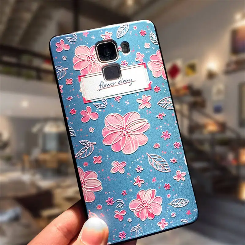 NO 6 Чехол для huawei Honor 7, Fundas, рельефный рисунок, Премиум, мягкий, ТПУ, капа, задняя крышка, чехол для мобильного телефона, бампер, 5,2 дюймов, Coque Fundas - Цвет: NO 6
