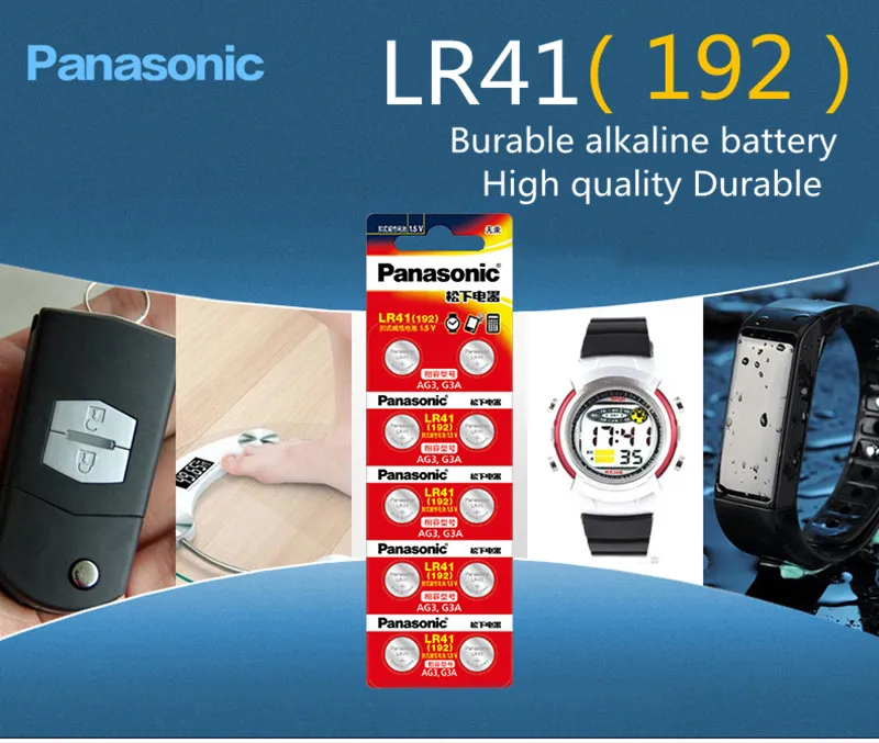 4 шт. LR41 аккумуляторы таблеточного типа Panasonic 100% оригинальный SR41 AG3 G3A L736 192 392A