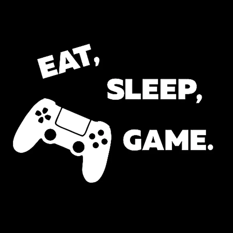 YJZT 15 2 см * 10 6 Высококачественная виниловая наклейка Eat Sleep Game черная/Серебристая