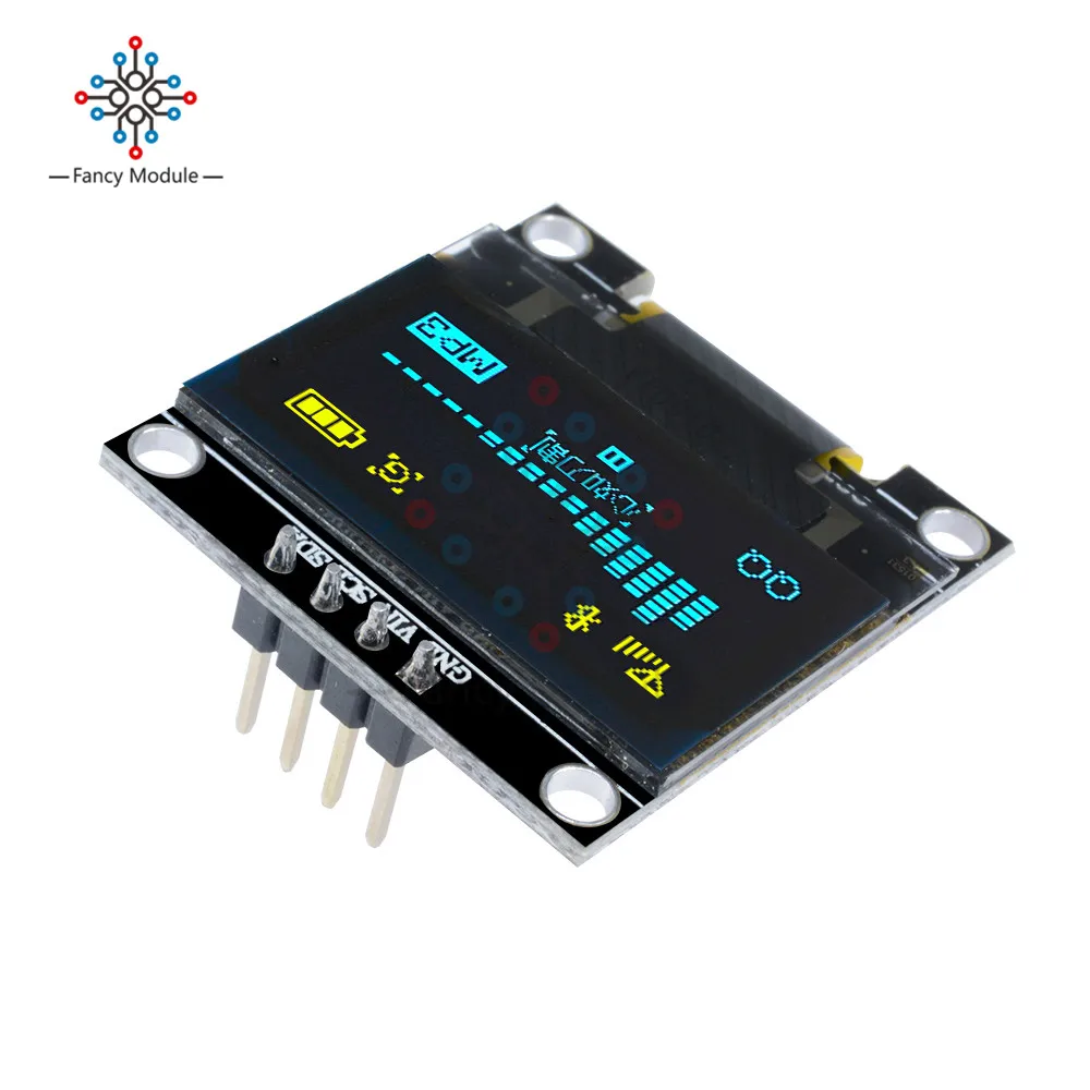 Модуль OLED-дисплея 0 96 дюйма IIC Серийный желтый синий 128X64 I2C SSD1306 12864 плата с