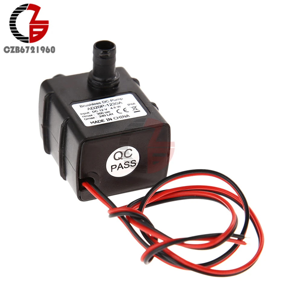 Микро бесщеточный DC мотор погружной водяной насос аквариумный аквариум 12V 3m 240L/H