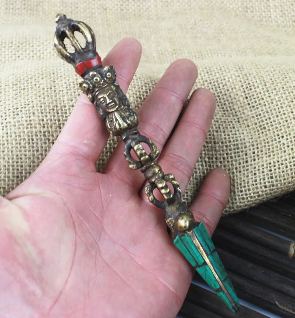 15 см медный тибетский буддийский Тантрический аддер Ваджра пуба пестик