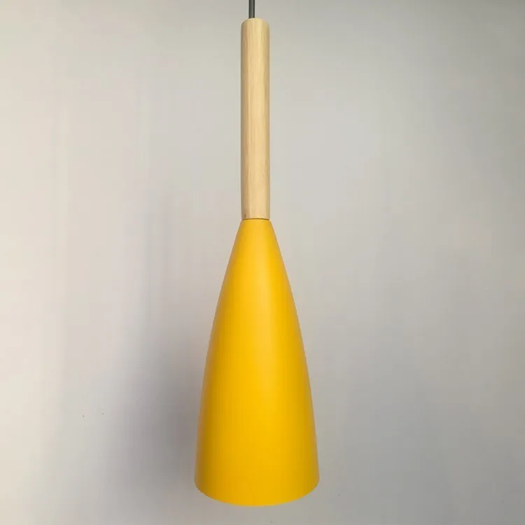 wood Yellow Современные деревянные подвесные светильники, декор для бара, ресторана, цветная лампа, скандинавский подвесной светильник, подвесной светильник для столовой - Цвет корпуса: wood Yellow