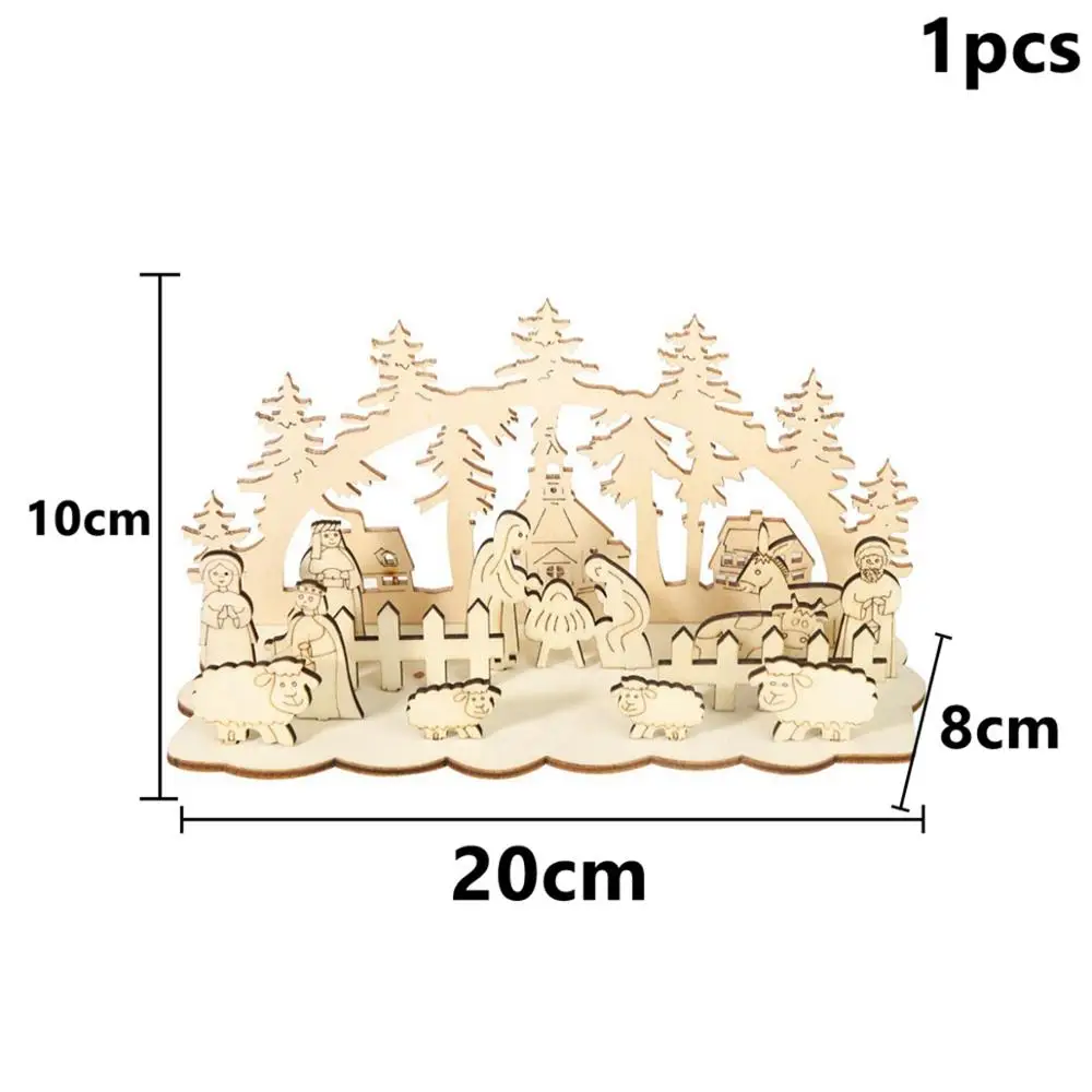 Xmas Ornaments 1 Taoup полые деревянные рождественские украшения Счастливого Рождества настольные украшения Рождественский Декор для дома Дерево DIY ремесла Ноэль Лось Олень Navidad - Цвет: Xmas Ornaments 1