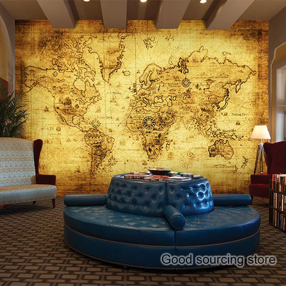 Фотообои в европейском стиле под старину с парусной картой