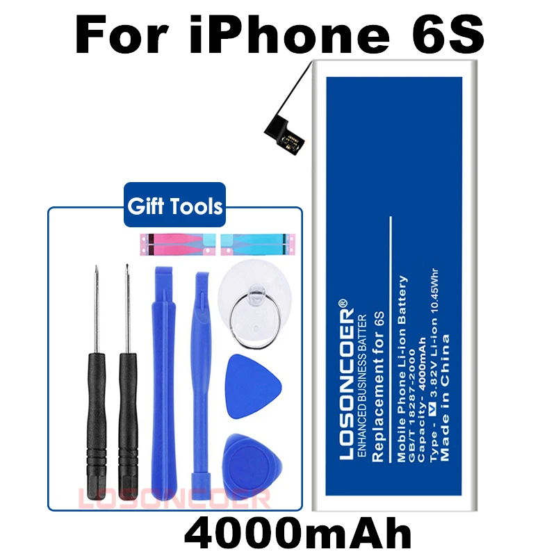 LOSONCOER 3400 мАч для оригинального iphone SE 5 5S 6S батарея 6 батареи мобильного телефона