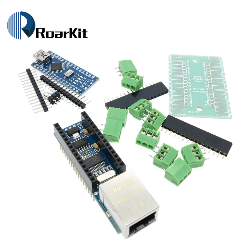 Щит ENC28J60 Ethernet V1.0 для комплекта arduino 1 шт. совместимый модуль CH340G Nano 3 0 Плата