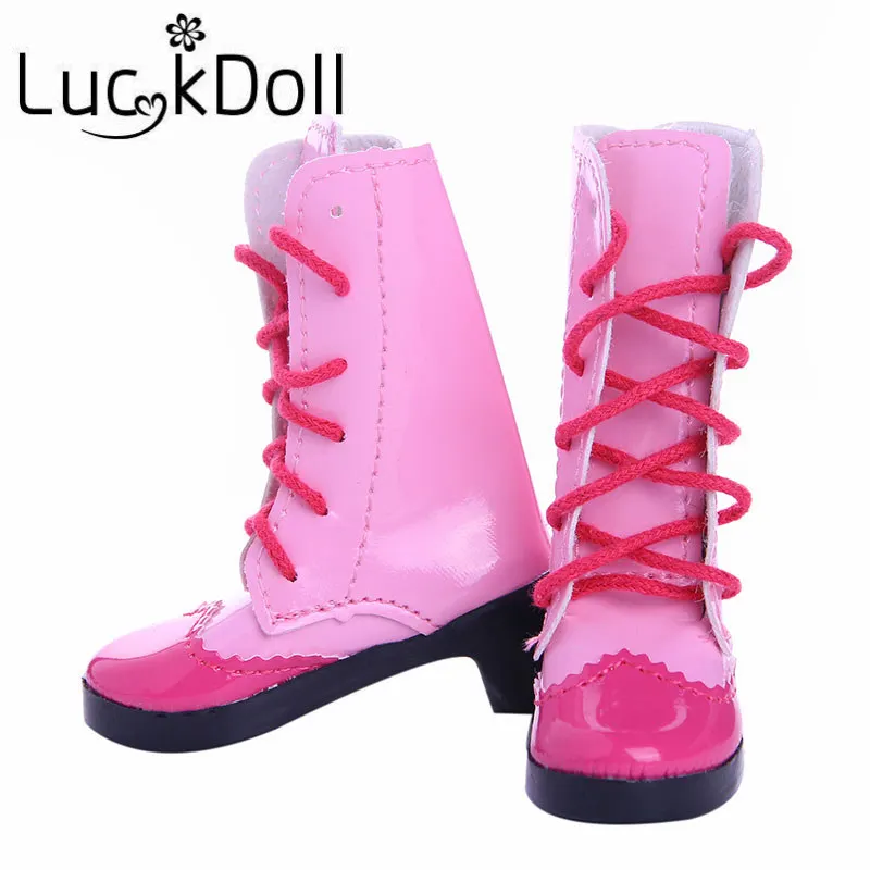 LUCKDOLL 7 5 см однотонные Цвет сапоги на высоком каблуке с перекрестными ремешками