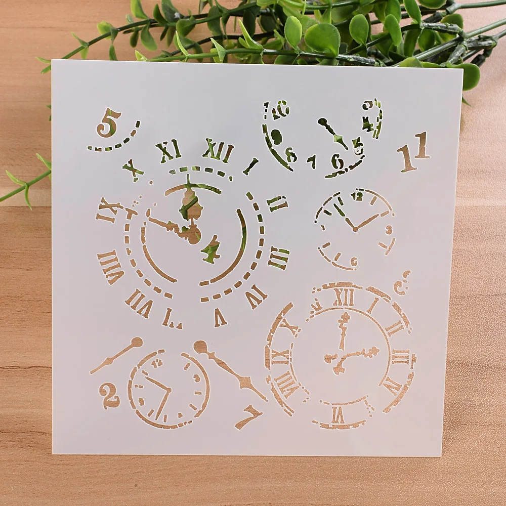 Новые часы 13 см DIY ремесло Многослойные трафареты настенная живопись