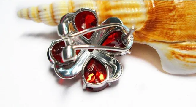 Серьги из серебра 925 пробы с гранатом и цветком сливы|silver earrings|sterling silver earring925 sterling