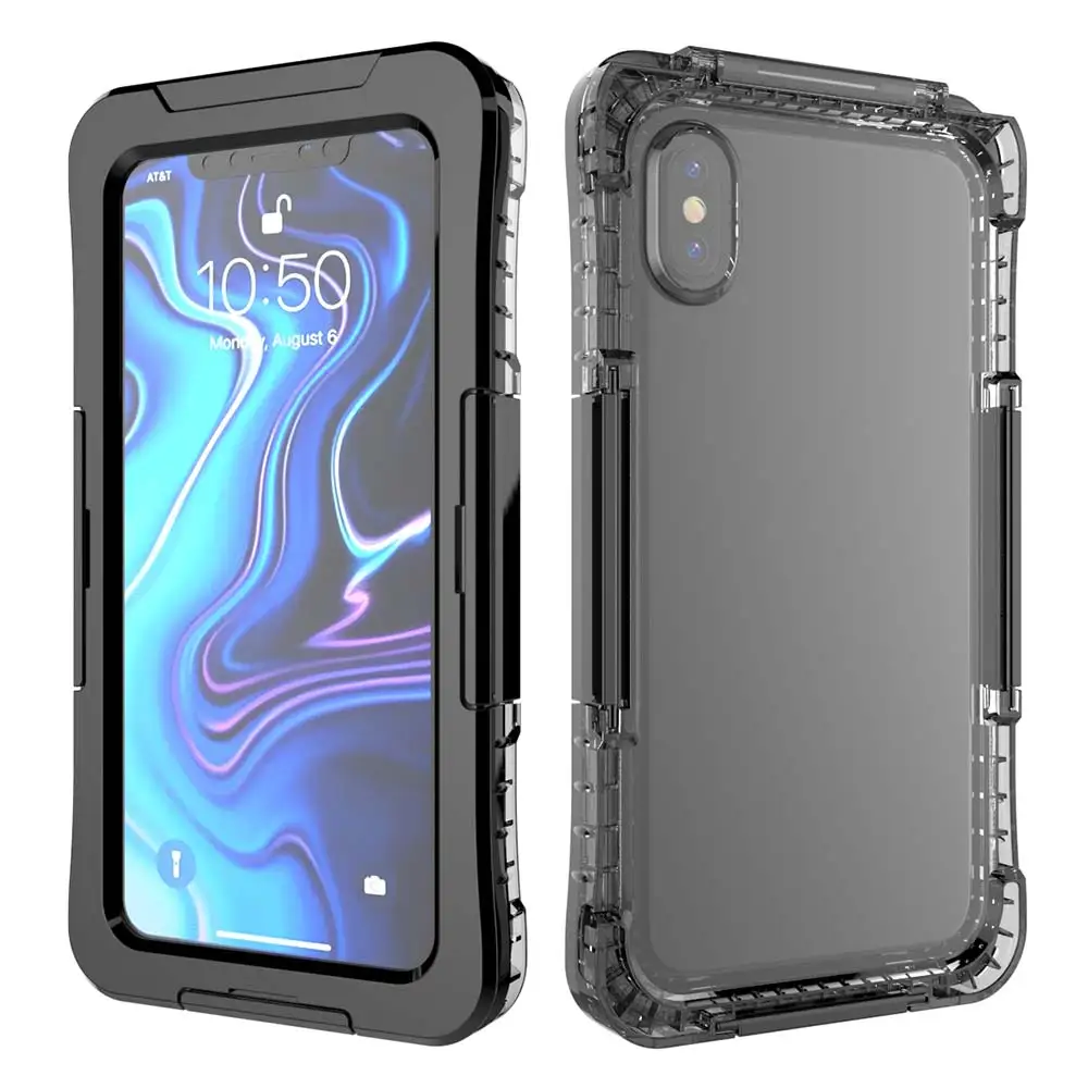 Чехол IER водонепроницаемый чехол для телефона для iPhone X XS MAX XR 7 8 Plus защитный аксессуар для подводного плаванья чехол для iPhone 6 6S 7 подводные чехлы - Цвет: Black