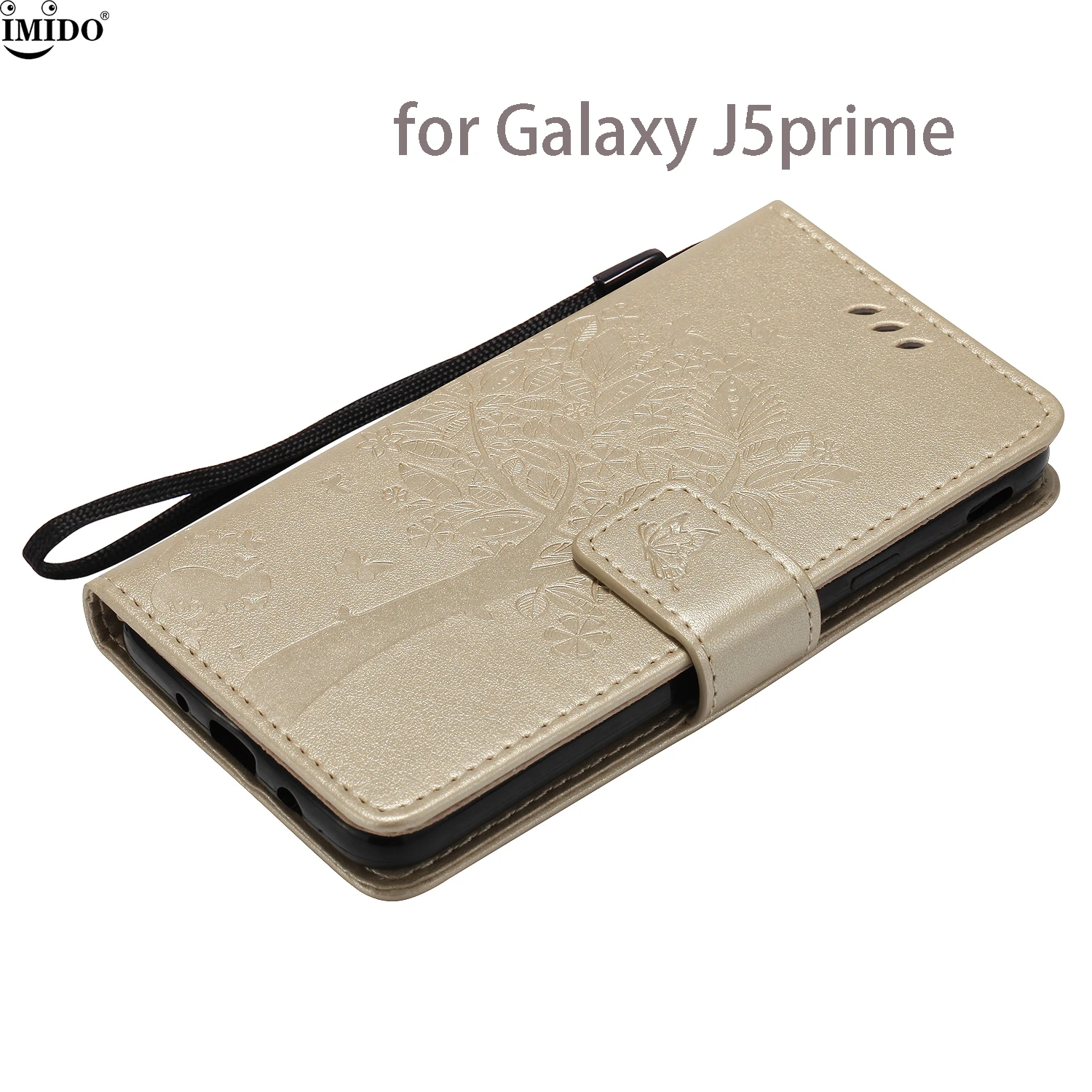 Флип кейс для Galaxy J5prime G570 роскошный тисненый чехол кошелек из искусственной кожи