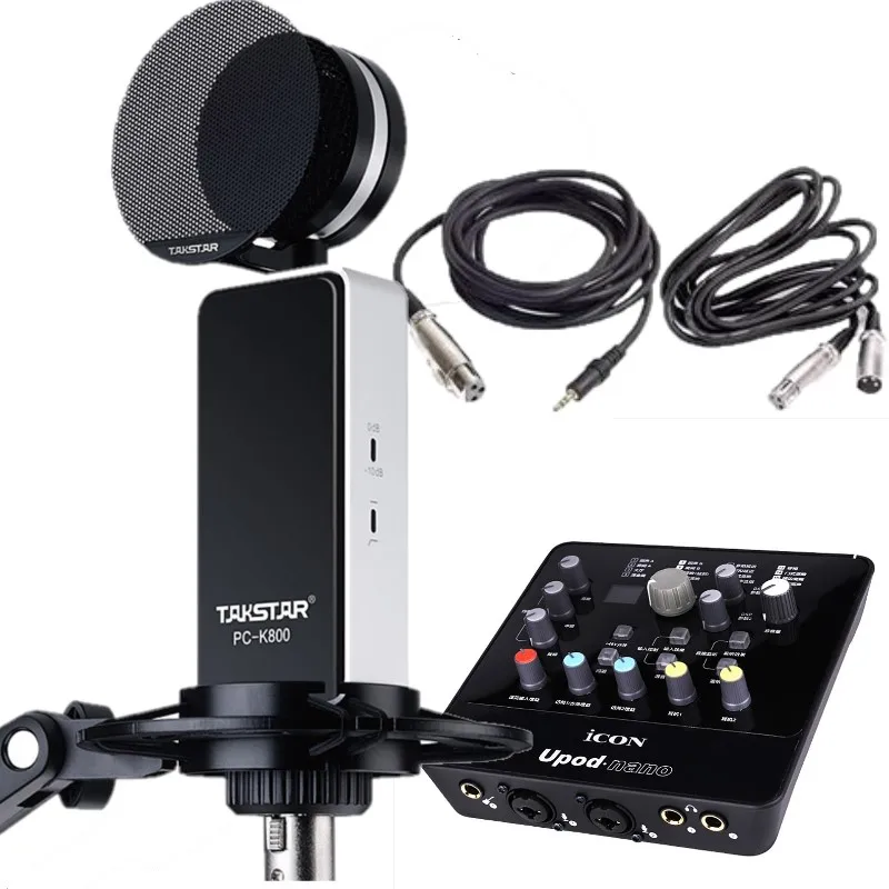 Оригинальный Микрофон Takstar PC-K800 со значком upod nano Звуковая карта для