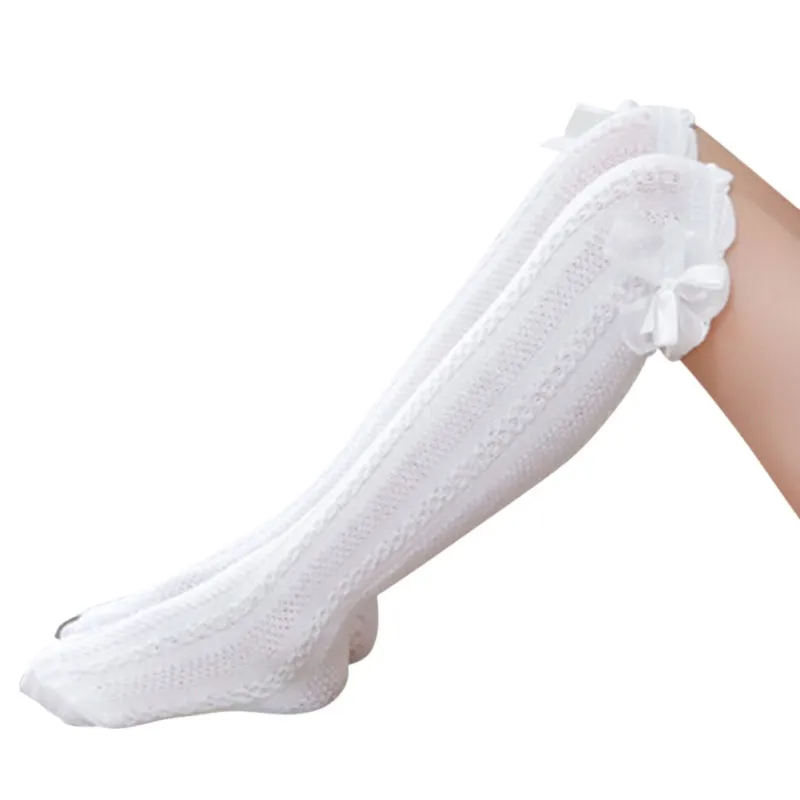 2017 г. Модные хлопковые колготки для маленьких девочек школьные Гольфы с бантиком