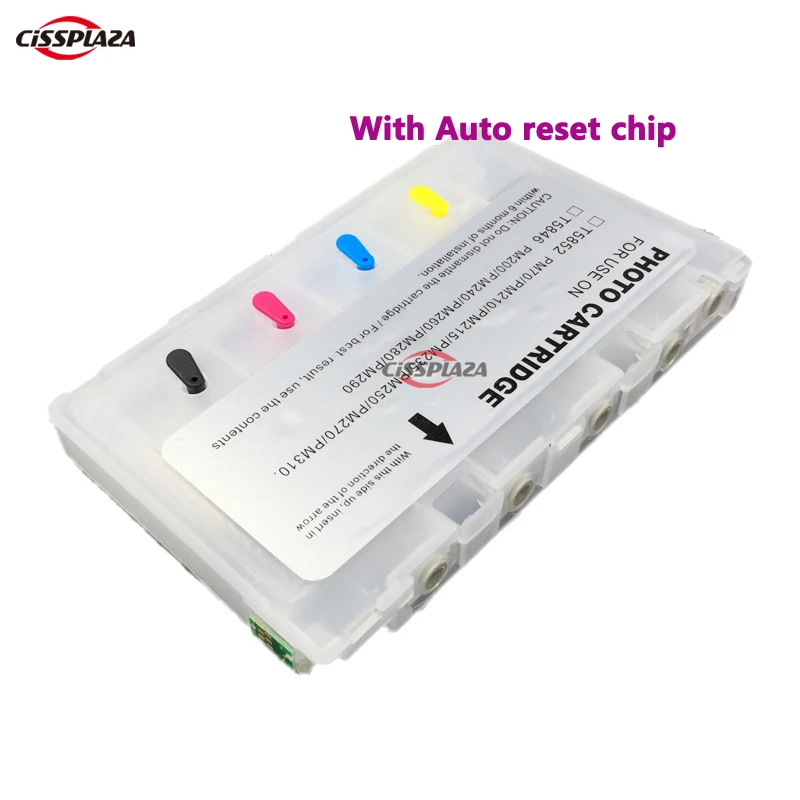CISSPLAZA t5846 многоразовый картридж совместимый для Epson PictureMate 200 pm240 pm260 pm280 pm290 с чипом