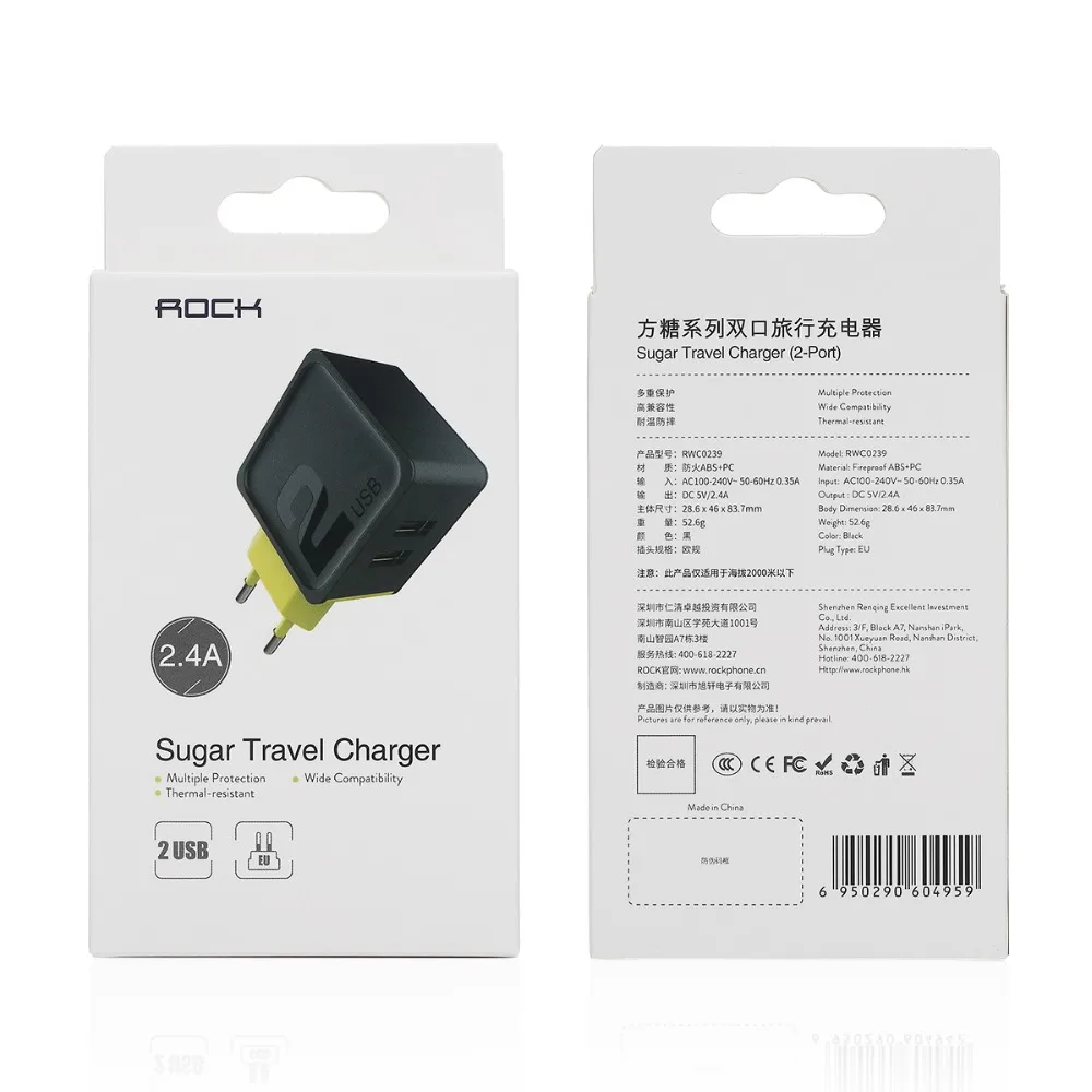 ROCK Sugar Travel Charger for EU USB Wall Fast Charge Adapter iPhone iPad Samsung | Мобильные телефоны и аксессуары