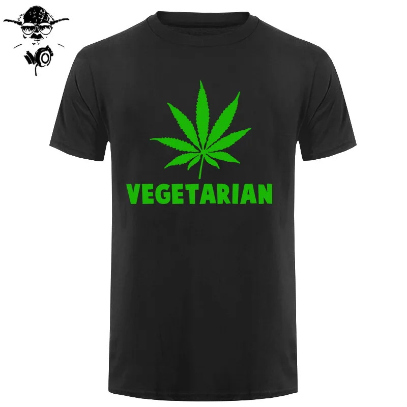 Vegan Вегетарианская Подарочная футболка для мужчин и женщин, футболка для мужчин с изображением животных, футболка для мужчин с зелеными листьями конопли, забавная футболка с коротким рукавом - Цвет: black green
