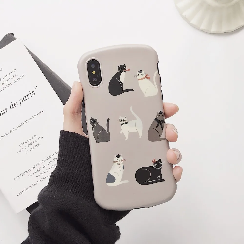 ORYKSZ Винтажный чехол для телефона с рисунком кота из мультфильма iphone X XR XS Max 8 7 6S Plus