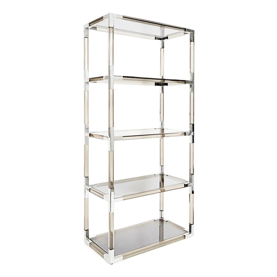 Акриловый книжный шкаф для гостиной металлическая прозрачная книжная полка