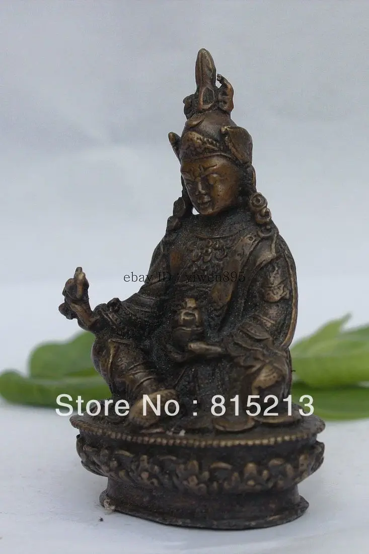 560 Тибет Тибетский Буддизм Сиденье Бронзовый Гуру Ринпоче Падмасамбхавы Статуя