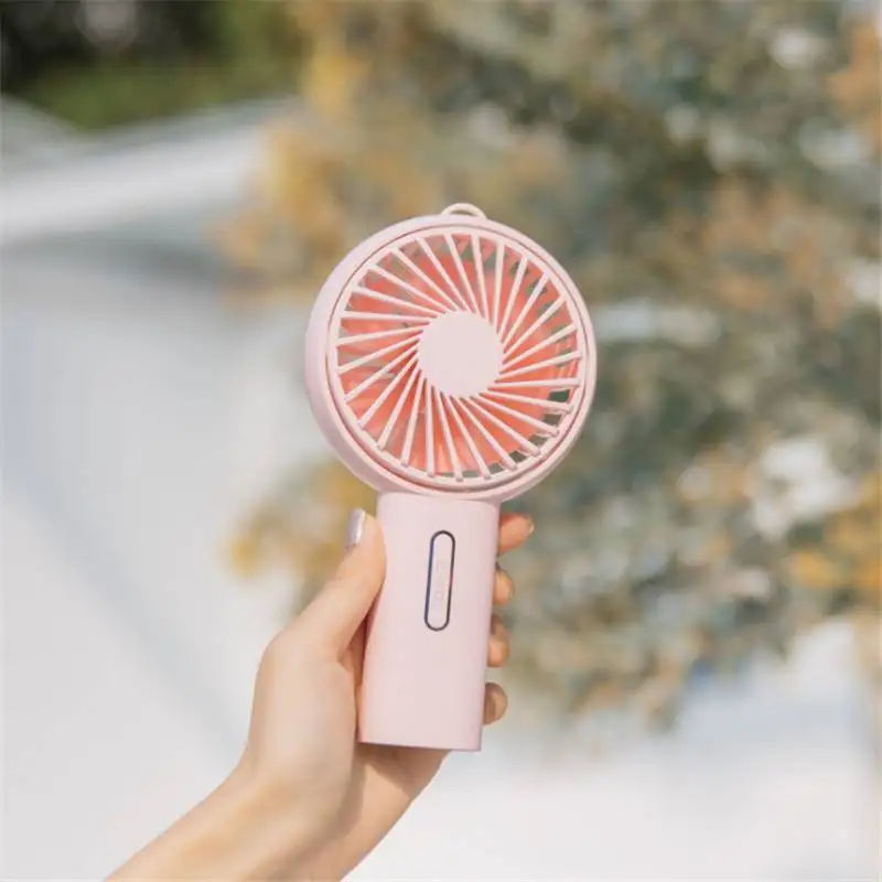 

Summer Mini Handheld Base Fan Rechargeable USB Fan with Lanyard 3 Gear Portable Desktop Cooling Fan for Home Office Outdoor
