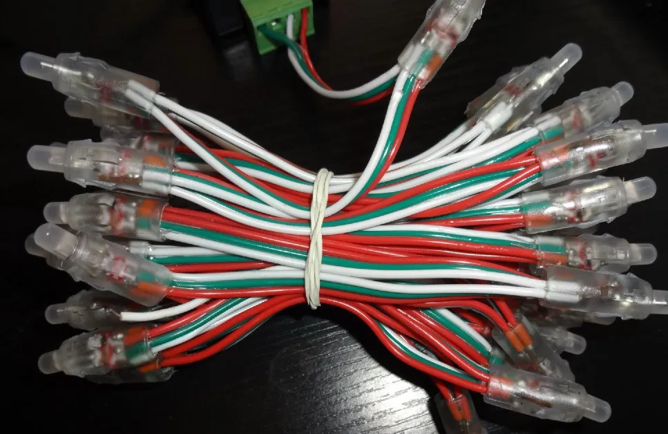 PL9823-F55mm round hat full rgb pixel nodeDC5V inputIP6850pcs a string | Lighting Strings