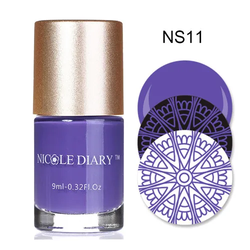 Regular NS11 NICOLE DIARY 9 мл стемпинг ногтей покрытие лак красочный дизайн ногтей пластина печать лак оболочка лак для ногтей - Цвет: Regular NS11