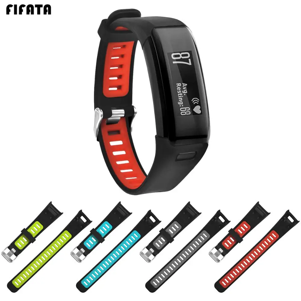 Двухцветный длинный ремешок FIFATA для Garmin Vivosmart HR сменный силиконовый браслет