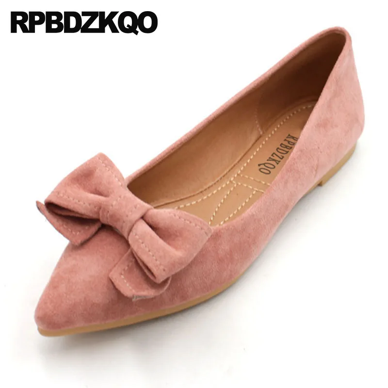 Женские замшевые туфли без шнуровки розовые мягкие на плоской подошве с острым