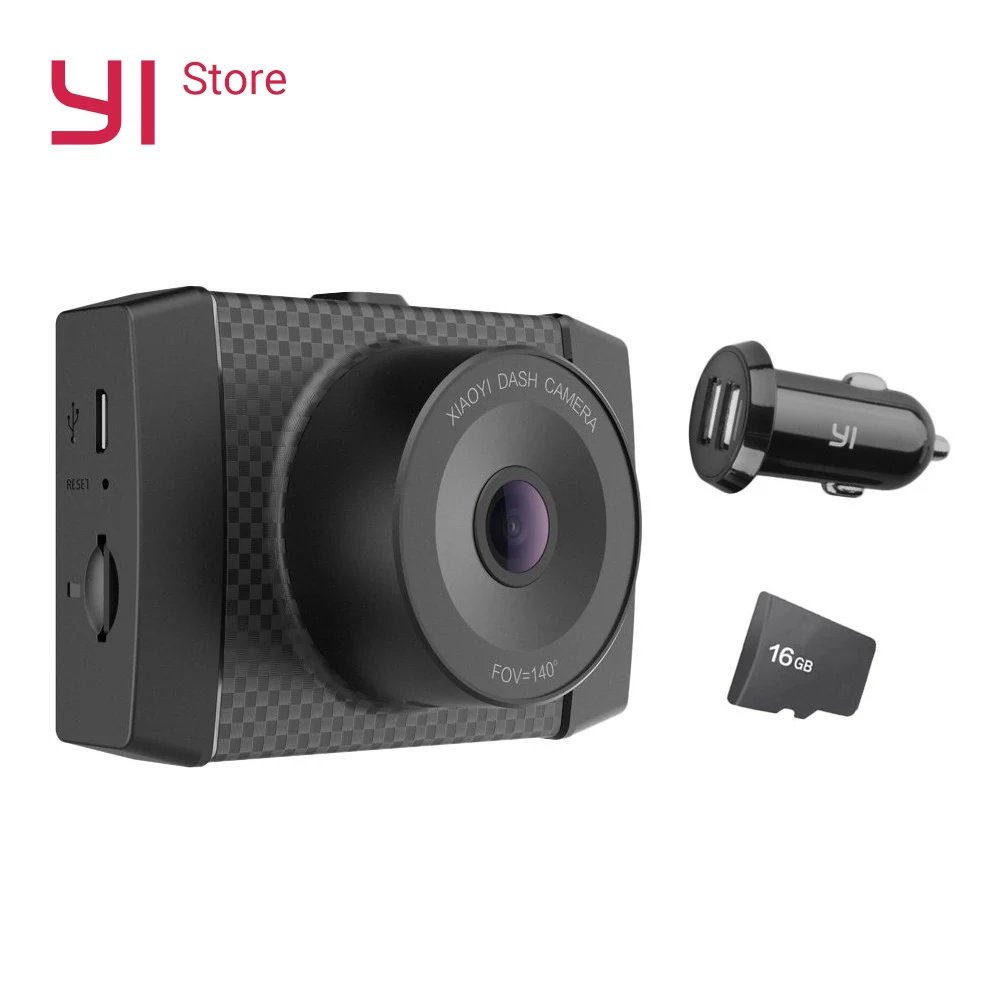 Камера YI Ultra с 16G картой Dash Разрешение 2,7 K A17 A7 двухъядерный чип Голосовое управление светильник с сенсором 2,7 дюймов широкоэкранный стекло