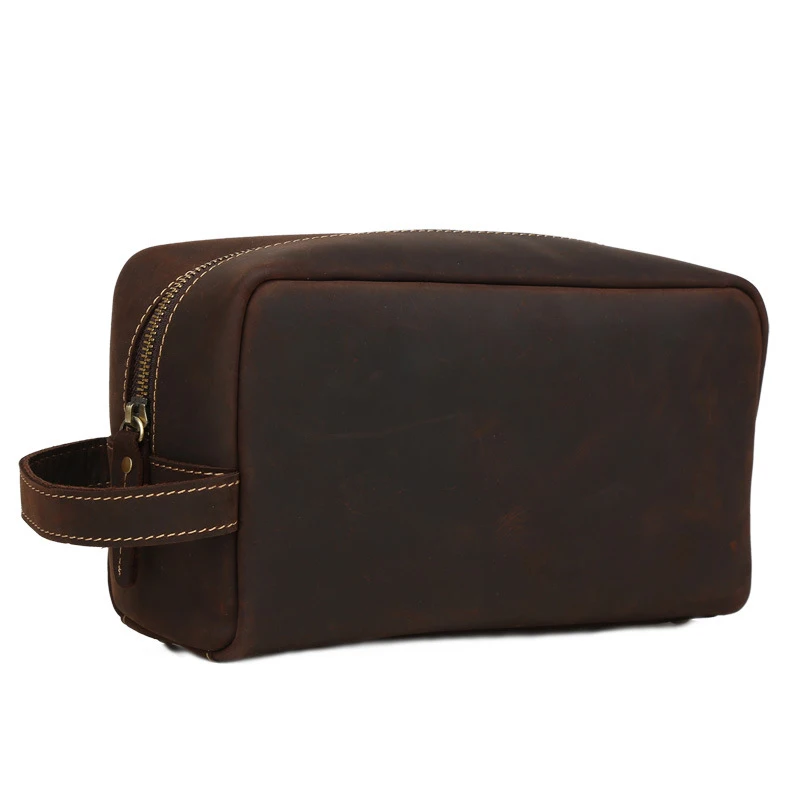 Koop Echt Leer Cosmetische Tas Vrouwen Handtas Make Up Case Purse Organizer Dames Telefoon Bag Travel Pouch Schoonheid Grote Zak Vrouwelijke