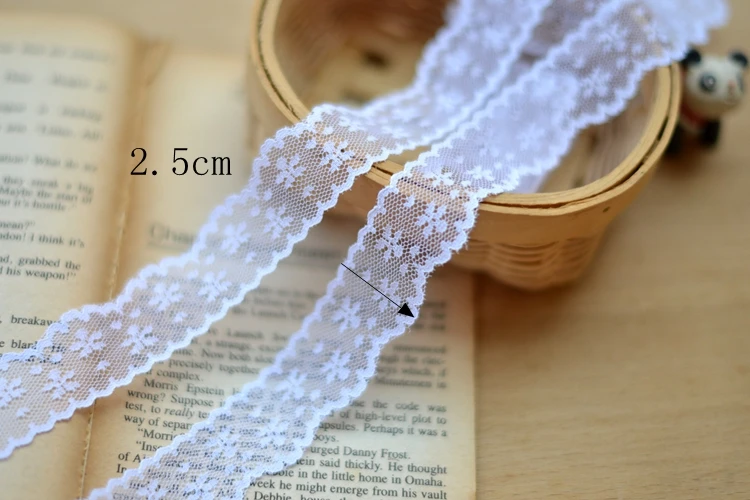 DIY Белое кружево полиэстер Кружева Кукла кружева аксессуары 2,5 см Ширина